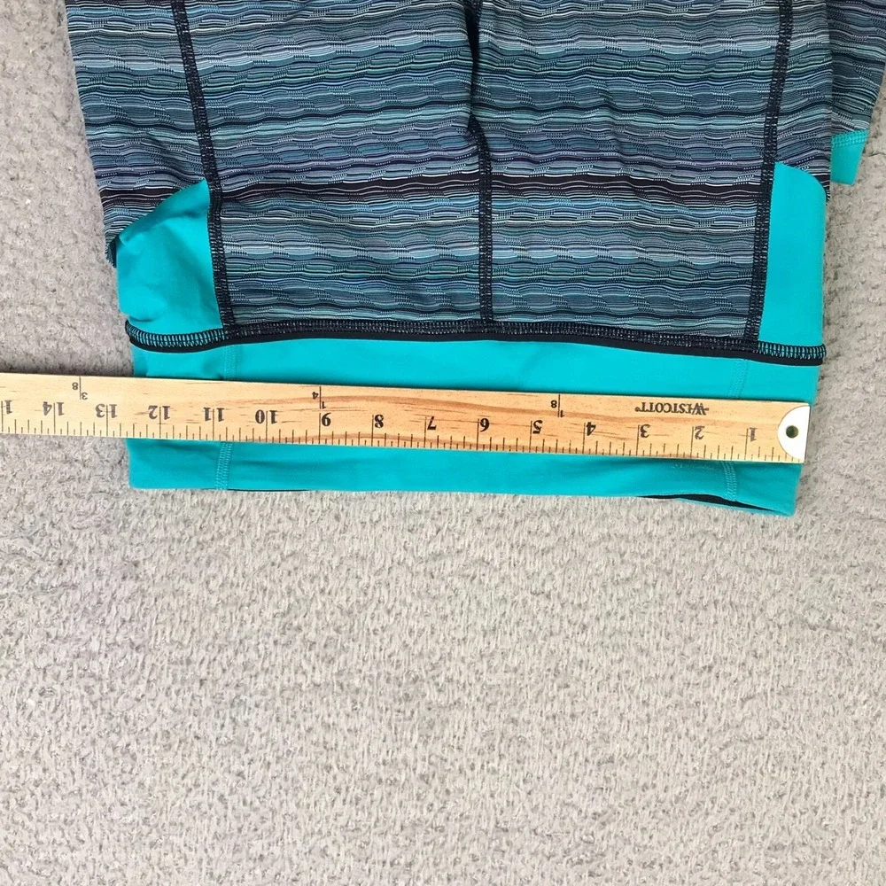 Lululemon Pace‎ Rival Crop Leggings Womens 4 Space Dyed Blue Pockets 23